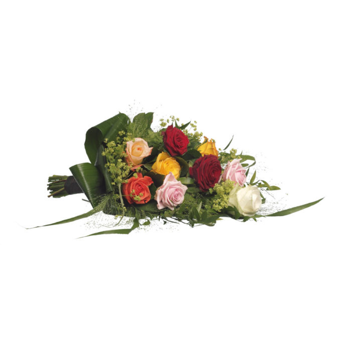 Funeral bouquet coloured roses green