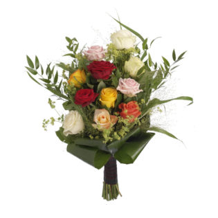 Funeral bouquet coloured roses green